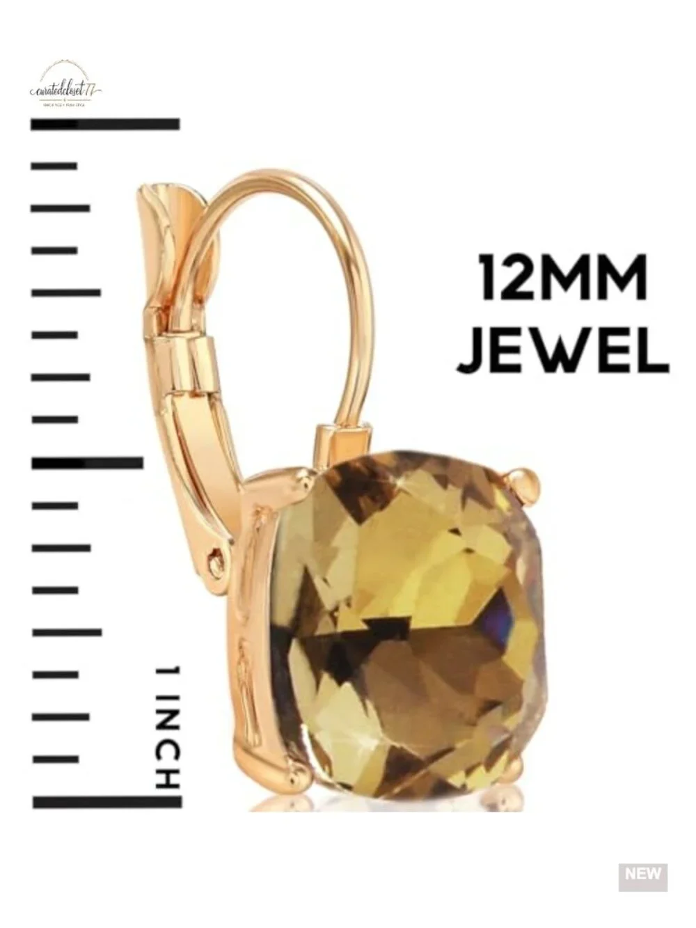 Sparkly Square Dangle Earrings - Leverback Glitter Statement Earrings for Women